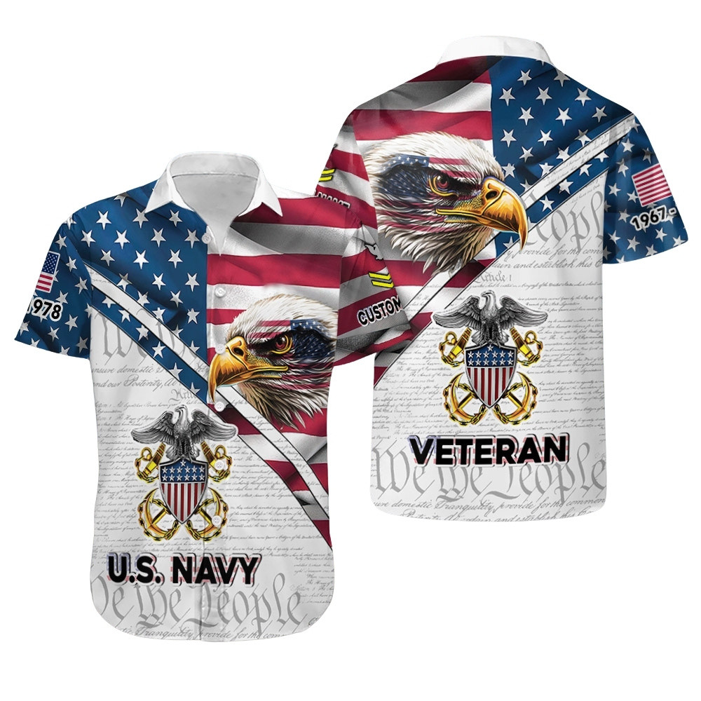 Premium Custom US Navy Hawaiian Shirt VPVC407937, Gifts For Navy Veteran, Gifts For Veterans Day