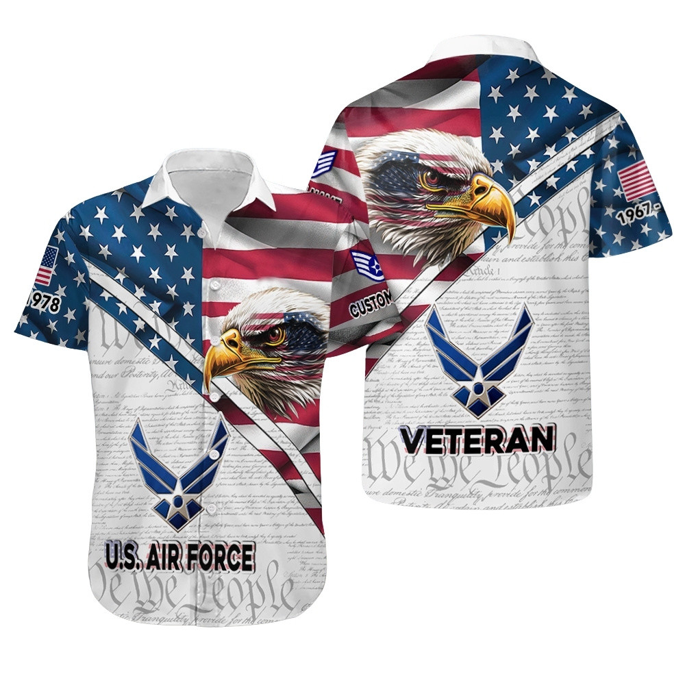Premium Custom USAF Hawaiian Shirt VPVC407939, Gifts For Air Force Veteran, Gifts For Veterans Day