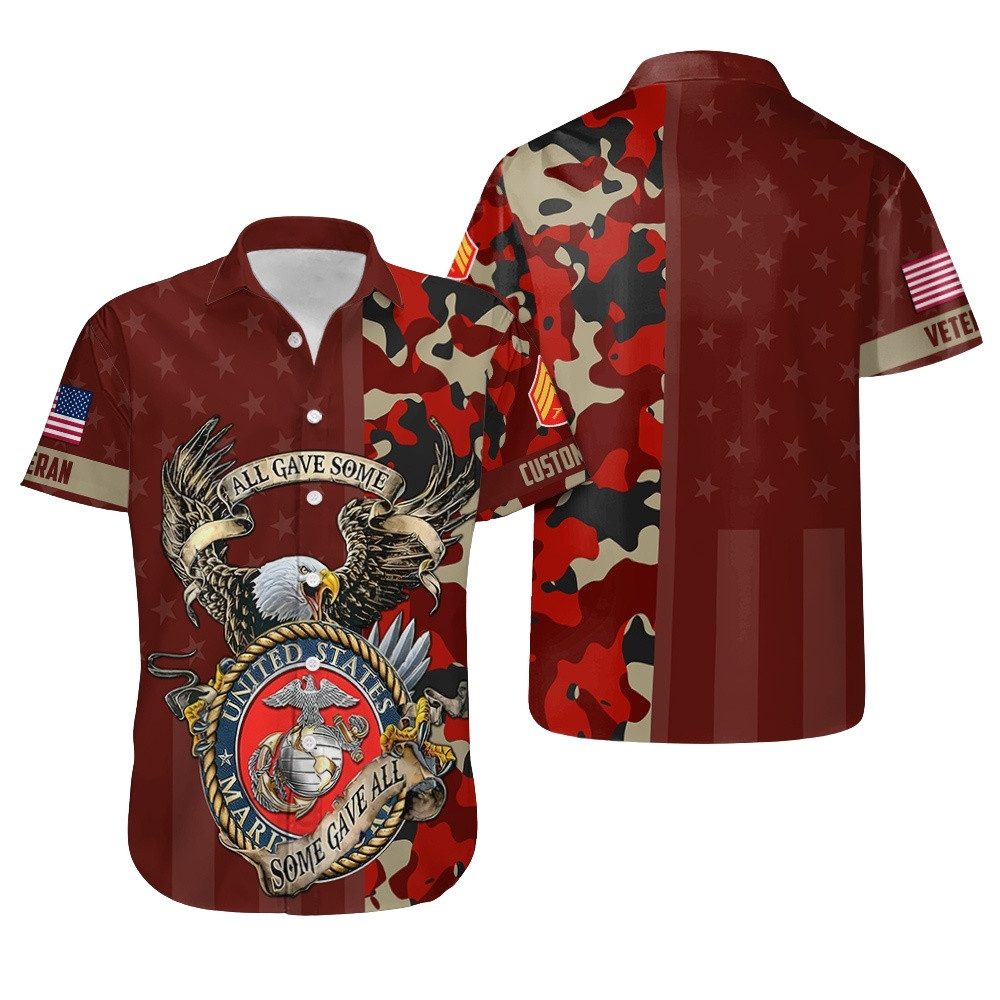 Premium Custom USMC Hawaiian Shirt VPVC407943, Gifts For Marine Veteran, Gifts For Veterans Day
