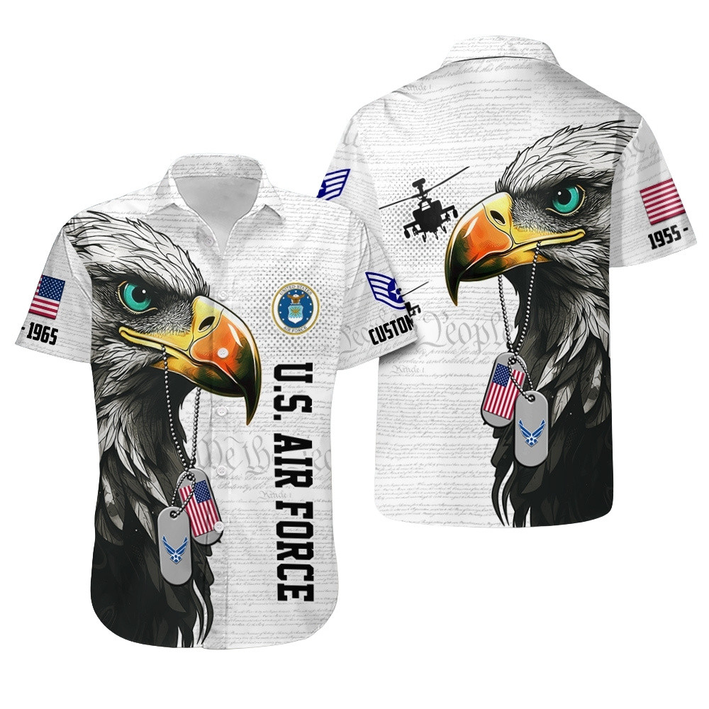 Premium Custom USAF Hawaiian Shirt VPVC407954, Gifts For Air Force Veteran, Gifts For Veterans Day
