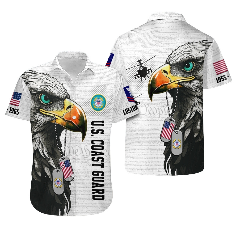 Premium Custom USCG Hawaiian Shirt VPVC407955, Gifts For Coast Guard Veteran, Gifts For Veterans Day