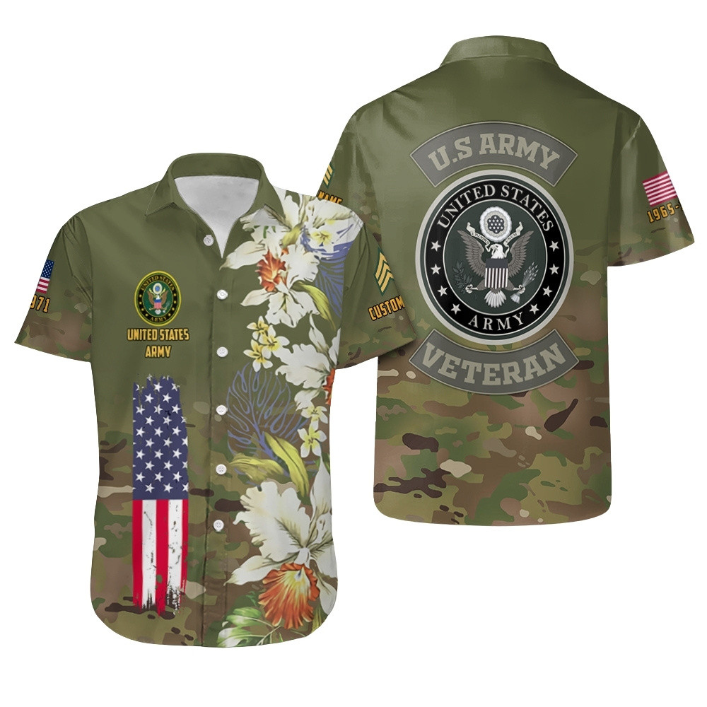 Premium Custom US Army Hawaiian Shirt VPVC407956, Gifts For Army Veteran, Gifts For Veterans Day