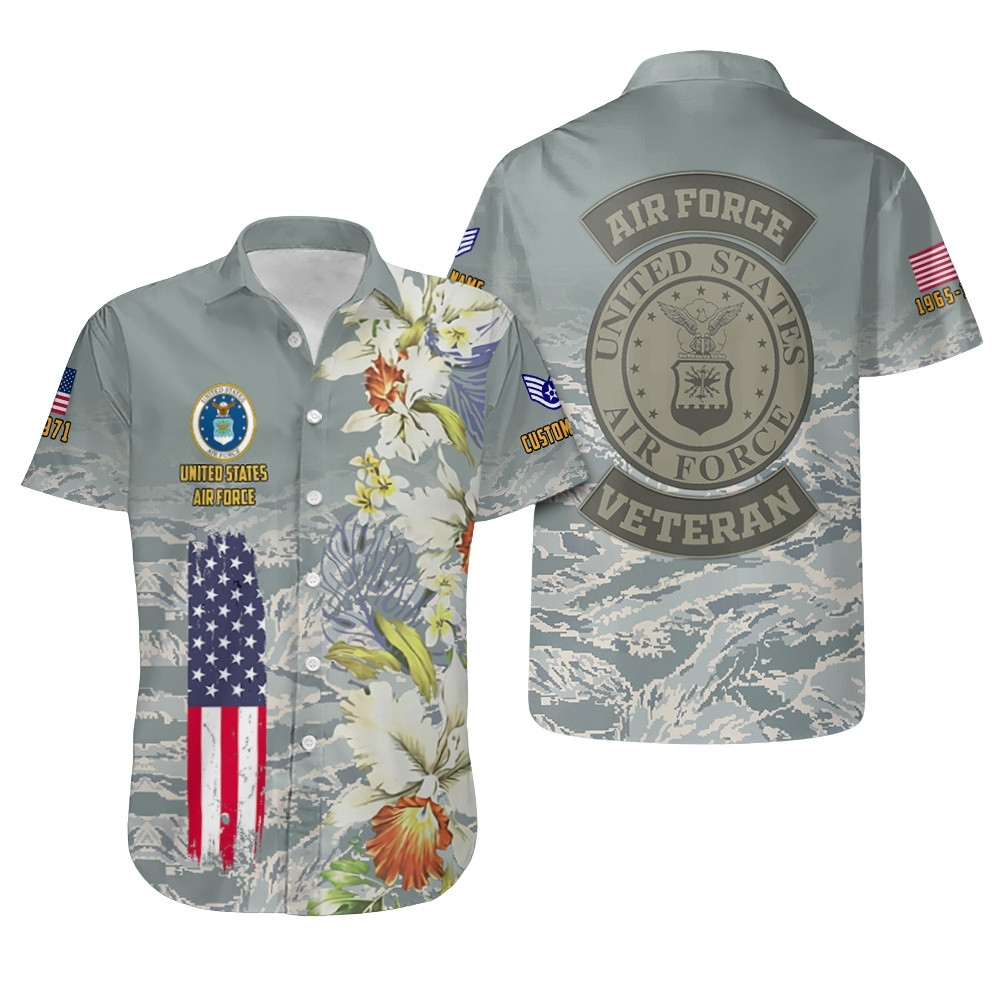 Premium Custom USAF Hawaiian Shirt VPVC407959, Gifts For Air Force Veteran, Gifts For Veterans Day