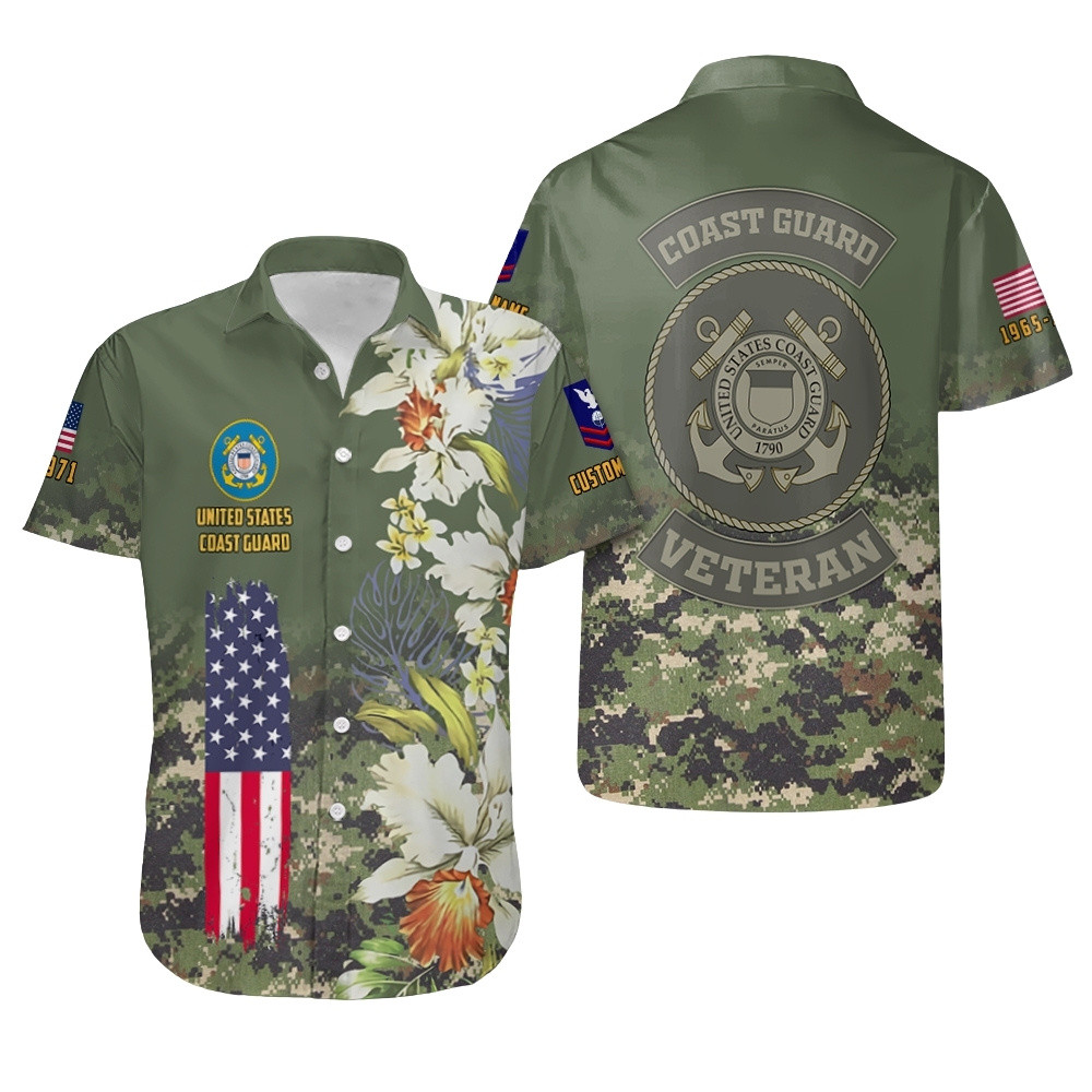 Premium Custom USCG Hawaiian Shirt VPVC407960, Gifts For Coast Guard Veteran, Gifts For Veterans Day