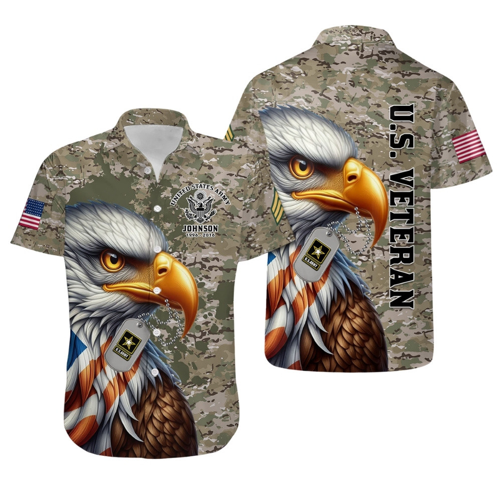 Premium Custom US Army Hawaiian Shirt VPVC407961, Gifts For Army Veteran, Gifts For Veterans Day