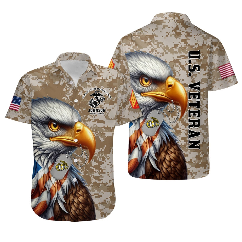 Premium Custom USMC Hawaiian Shirt VPVC407963, Gifts For Marine Veteran, Gifts For Veterans Day