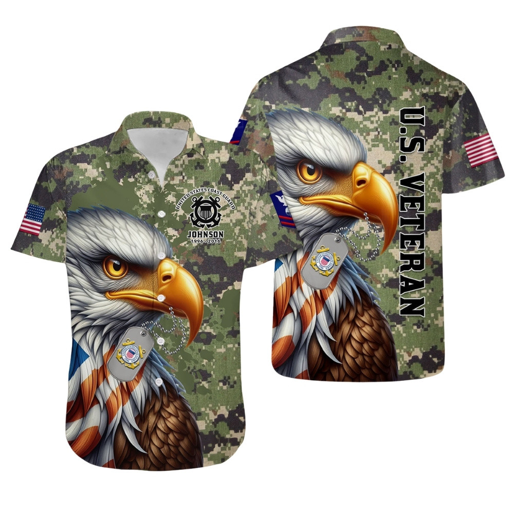 Premium Custom USCG Hawaiian Shirt VPVC407965, Gifts For Coast Guard Veteran, Gifts For Veterans Day