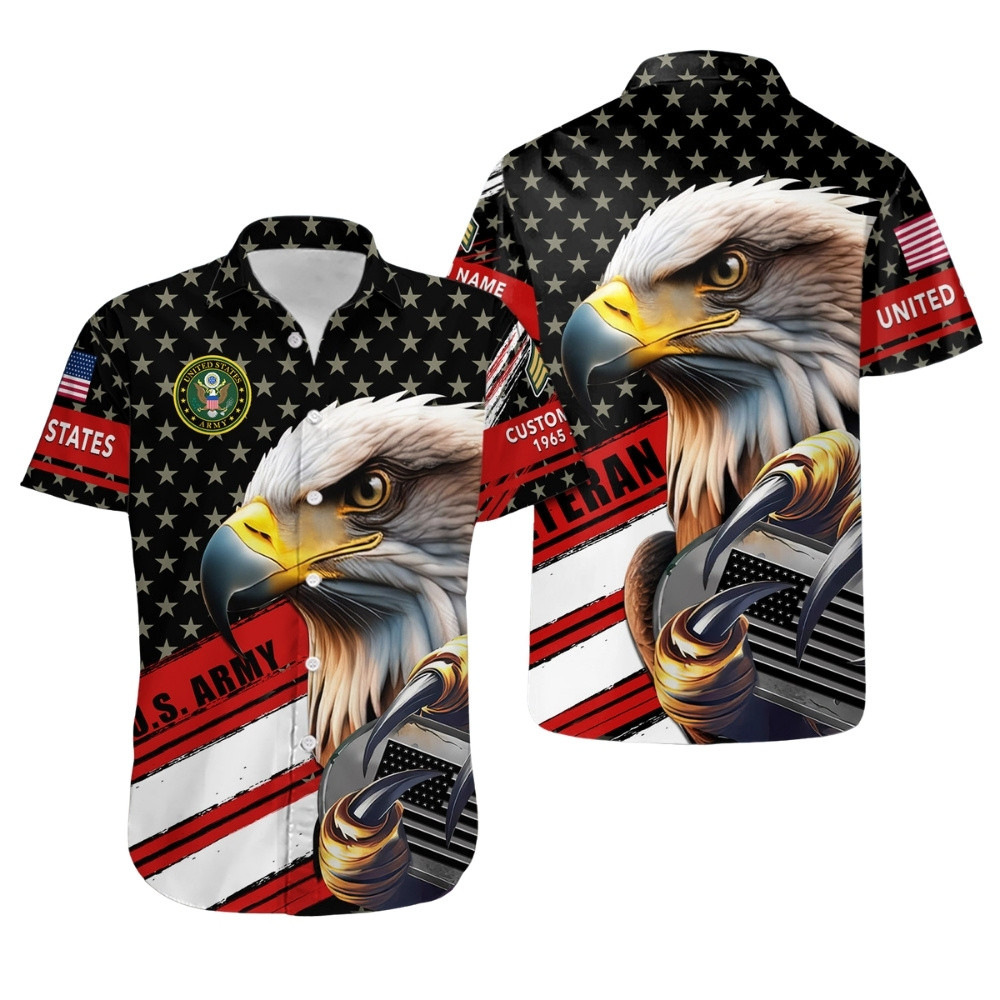 Premium Custom US Army Hawaiian Shirt VPVC407966, Gifts For Army Veteran, Gifts For Veterans Day