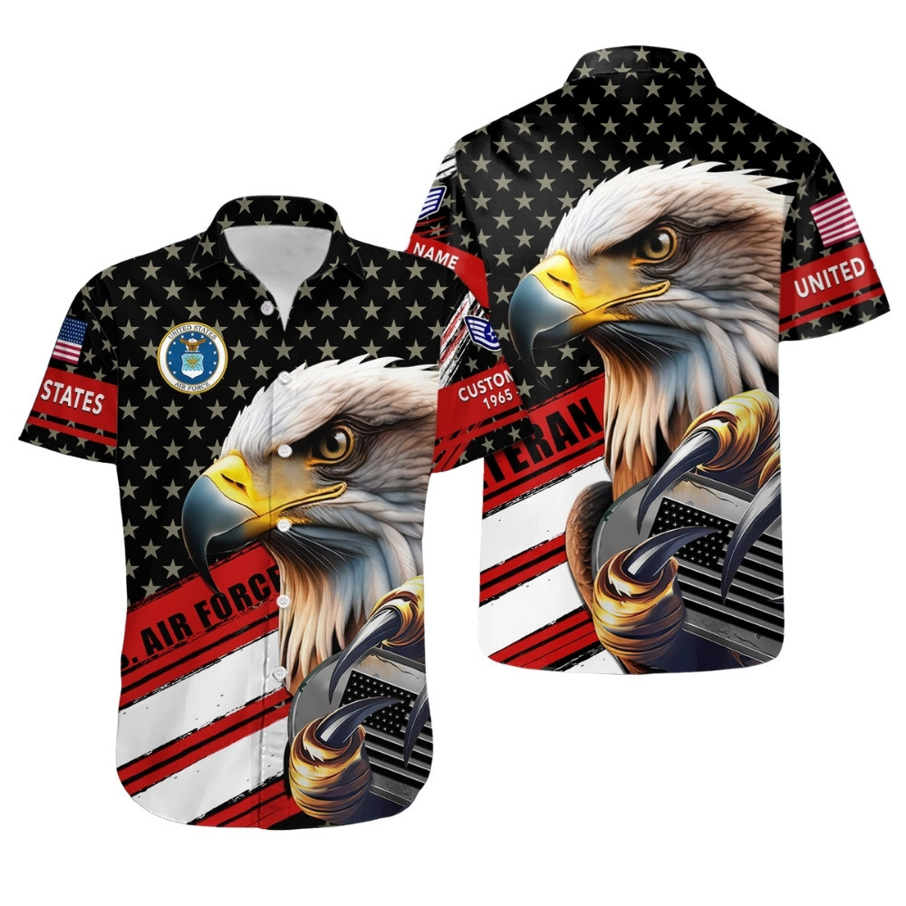 Premium Custom USAF Hawaiian Shirt VPVC407969, Gifts For Air Force Veteran, Gifts For Veterans Day