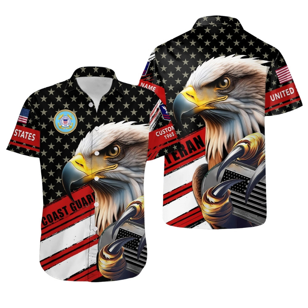 Premium Custom USCG Hawaiian Shirt VPVC407970, Gifts For Coast Guard Veteran, Gifts For Veterans Day