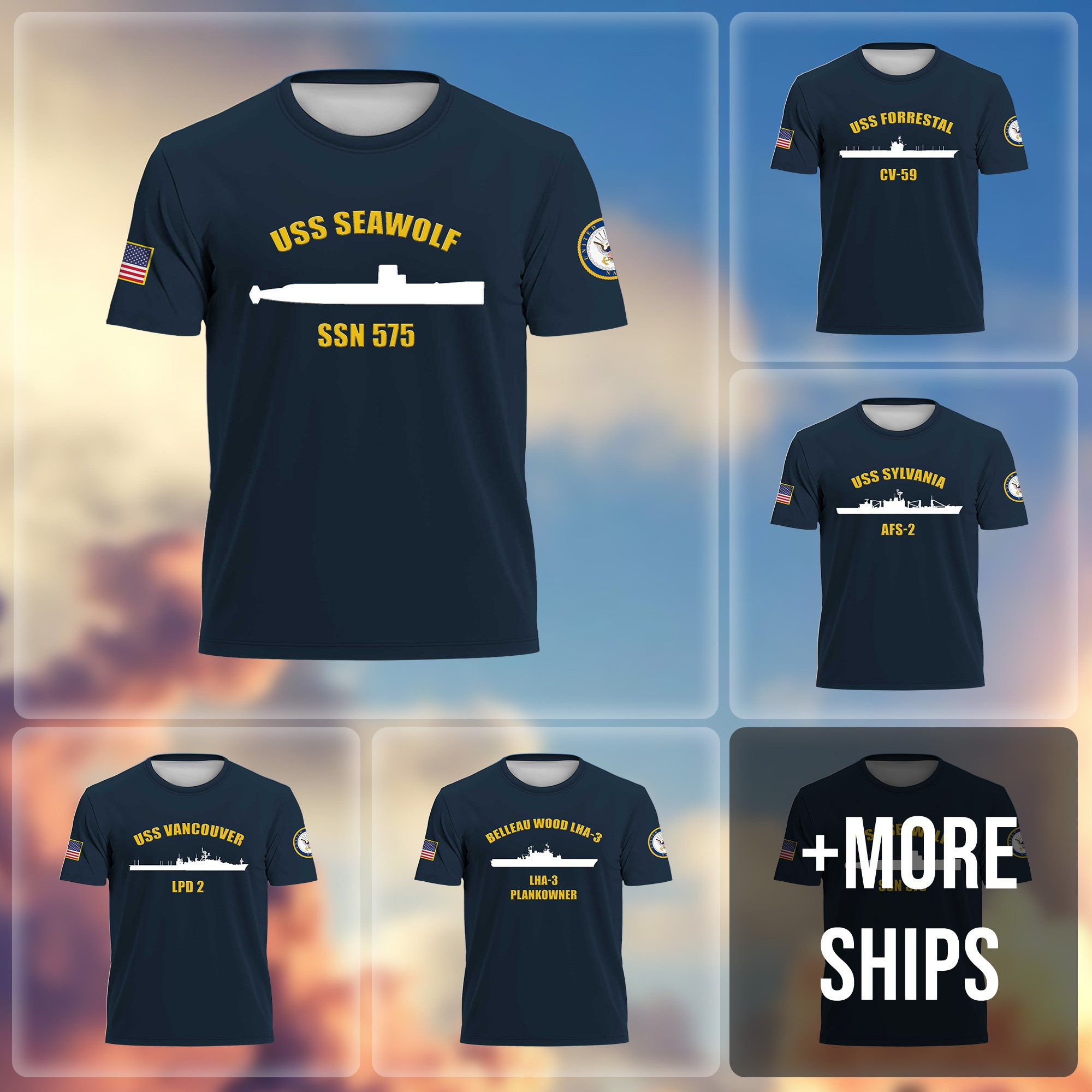 Premium Custom US Navy Ship T-Shirt VPVC930822, Personalized Navy Veteran Gift Shirt