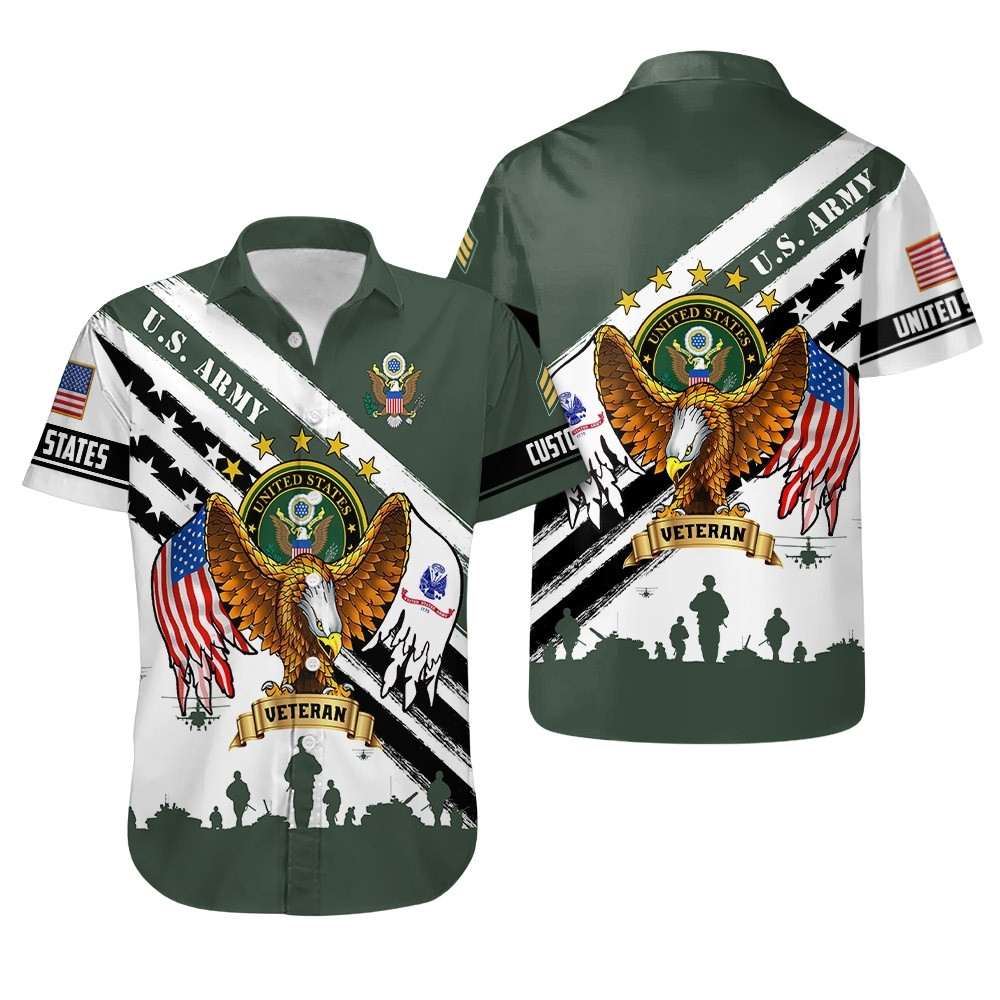 Premium Custom US Army Hawaiian Shirt VPVC407971, Gifts For Army Veteran, Gifts For Veterans Day