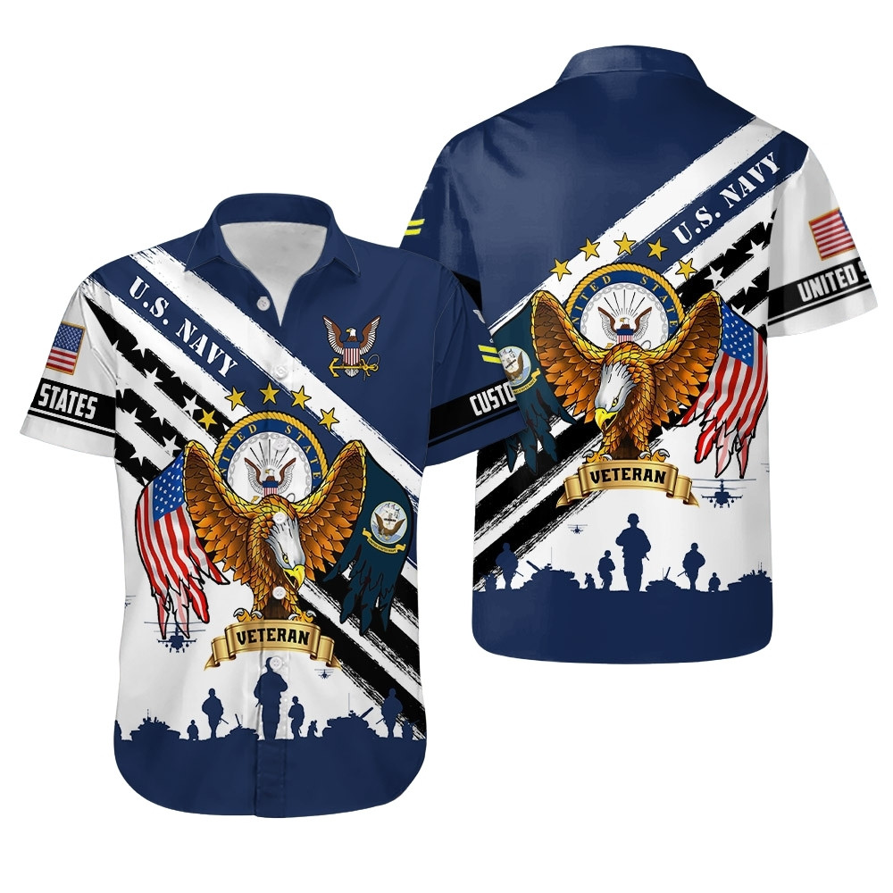 Premium Custom US Navy Hawaiian Shirt VPVC407972, Gifts For Navy Veteran, Gifts For Veterans Day