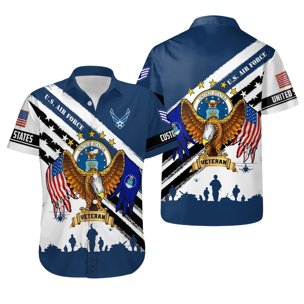 Premium Custom USAF Hawaiian Shirt VPVC407974, Gifts For Air Force Veteran, Gifts For Veterans Day