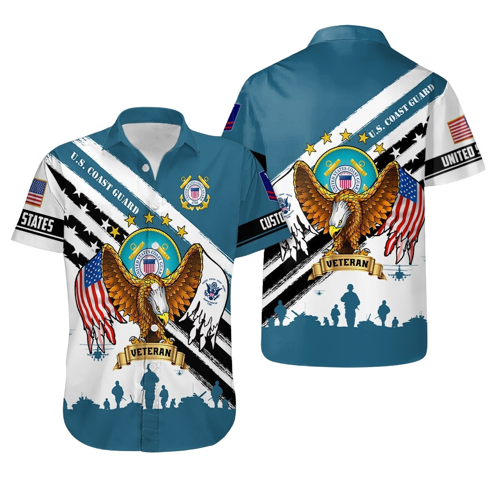 Premium Custom USCG Hawaiian Shirt VPVC407975, Gifts For Coast Guard Veteran, Gifts For Veterans Day
