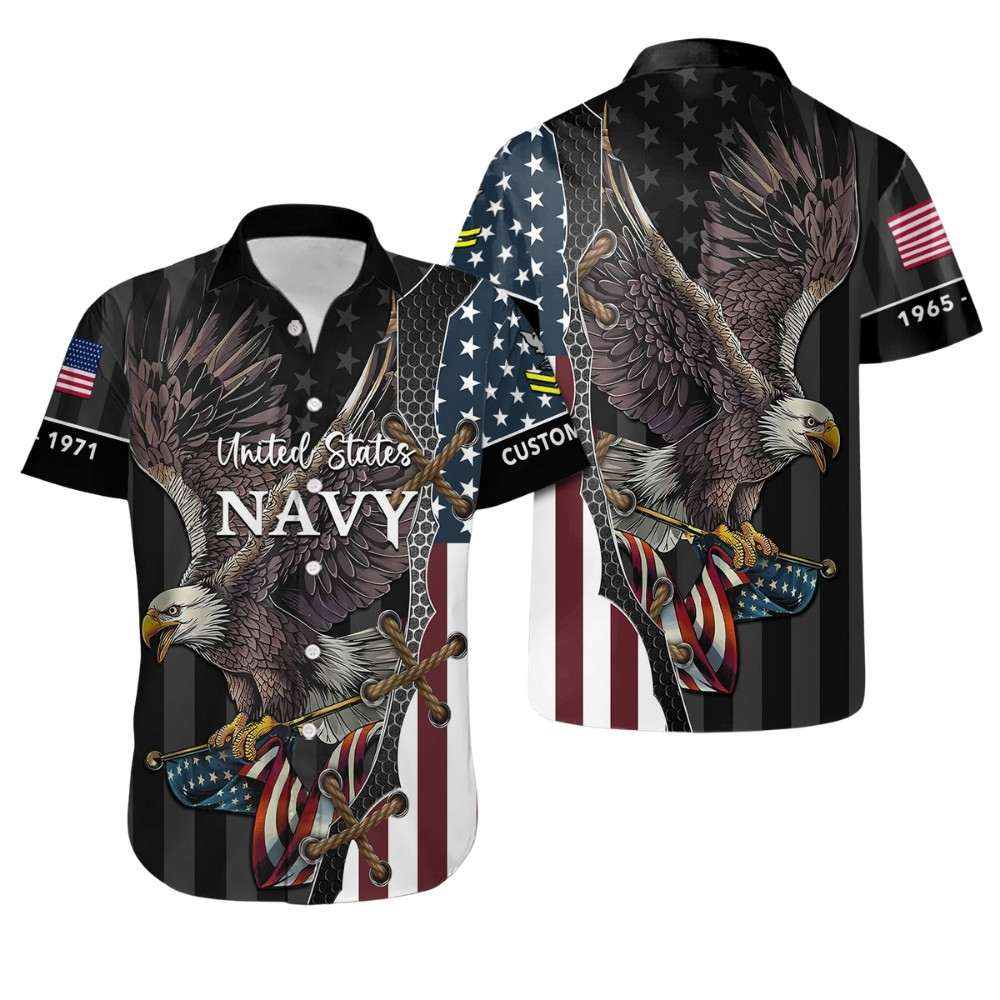 Premium Custom US Navy Hawaiian Shirt VPVC407977, Gifts For Navy Veteran, Gifts For Veterans Day