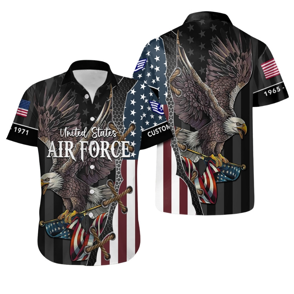 Premium Custom USAF Hawaiian Shirt VPVC407979, Gifts For Air Force Veteran, Gifts For Veterans Day