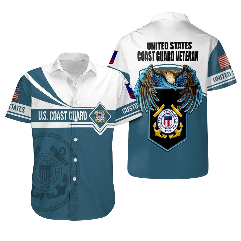 Premium Custom USCG Hawaiian Shirt VPVC407985, Gifts For Coast Guard Veteran, Gifts For Veterans Day