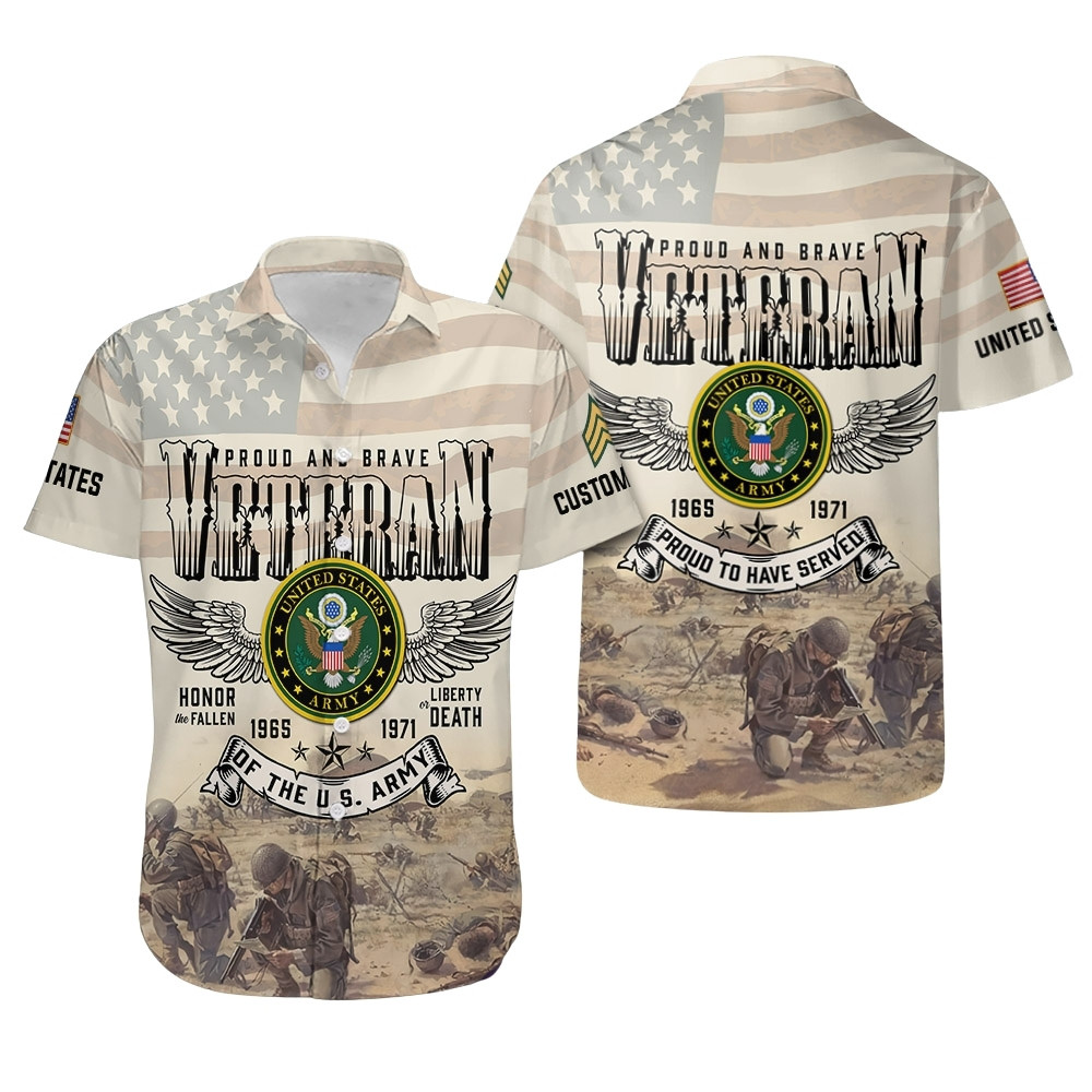 Premium Custom US Army Hawaiian Shirt VPVC407986, Gifts For Army Veteran, Gifts For Veterans Day