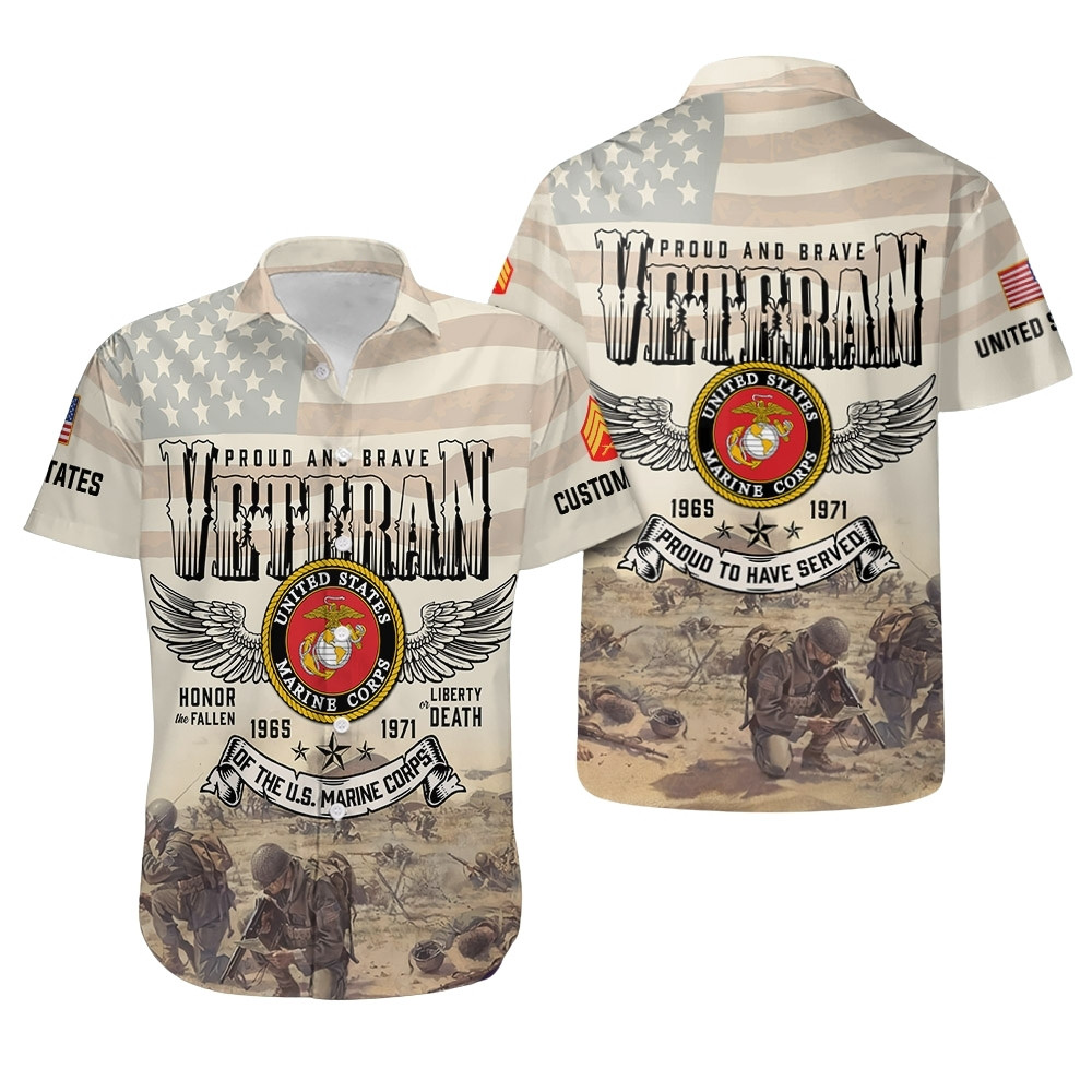 Premium Custom USMC Hawaiian Shirt VPVC407988, Gifts For Marine Veteran, Gifts For Veterans Day