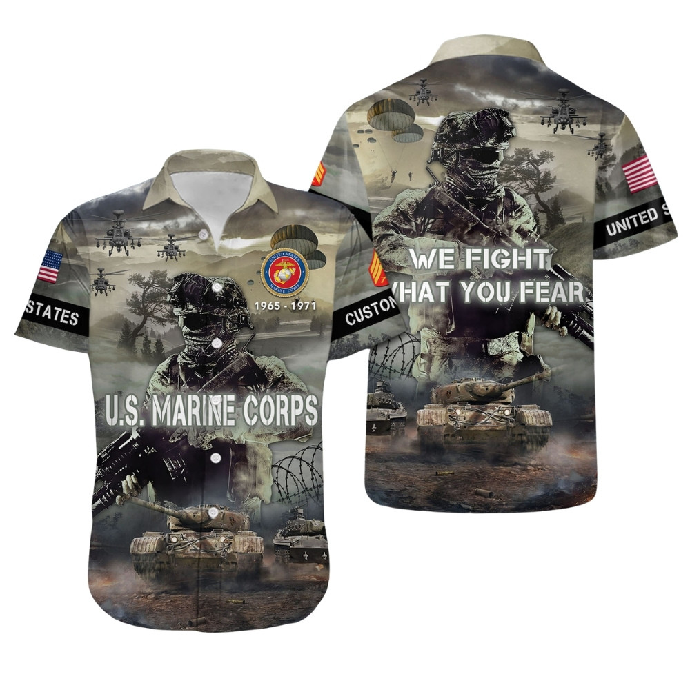 Premium Custom USMC Hawaiian Shirt VPVC407993, Gifts For Marine Veteran, Gifts For Veterans Day