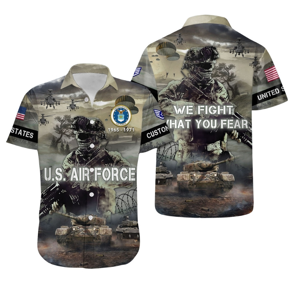 Premium Custom USAF Hawaiian Shirt VPVC407994, Gifts For Air Force Veteran, Gifts For Veterans Day