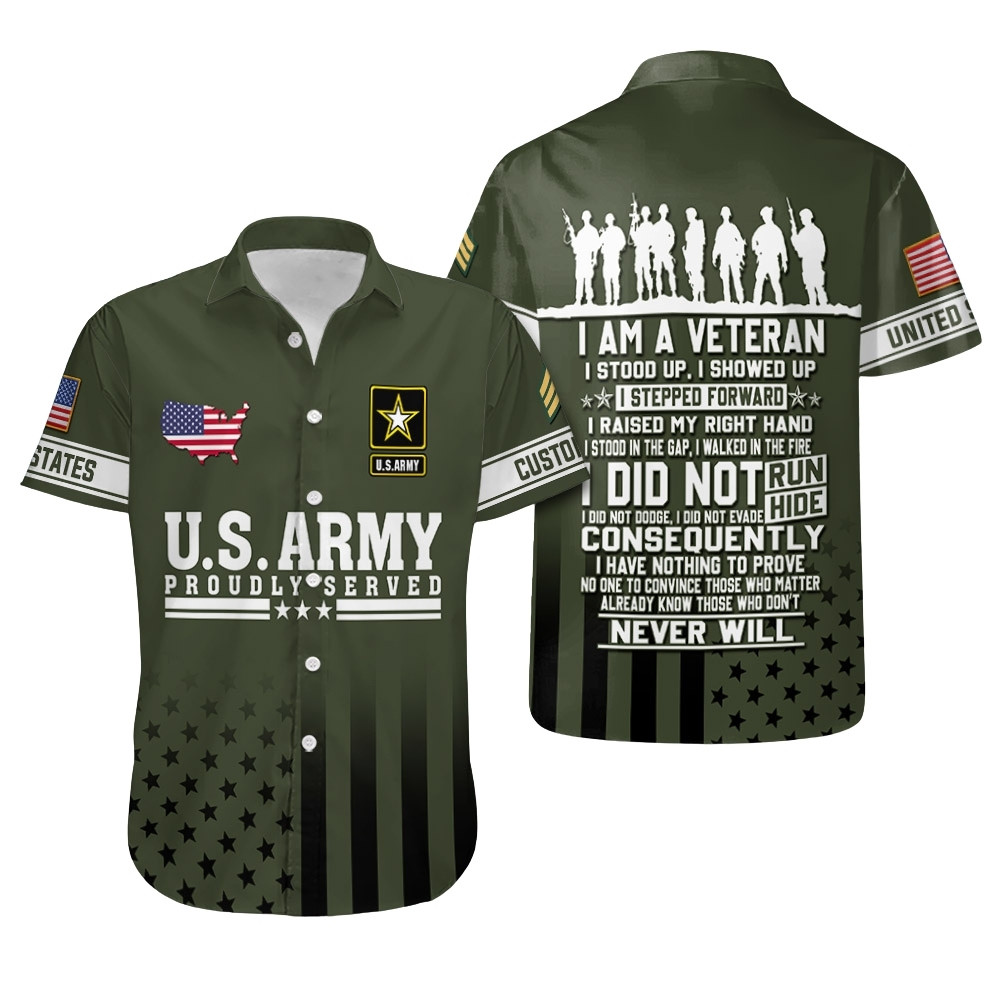 Premium Custom US Army Hawaiian Shirt VPVC407996, Gifts For Army Veteran, Gifts For Veterans Day