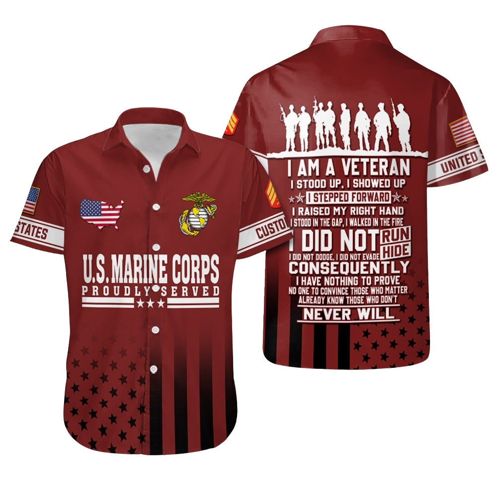 Premium Custom USMC Hawaiian Shirt VPVC407998, Gifts For Marine Veteran, Gifts For Veterans Day