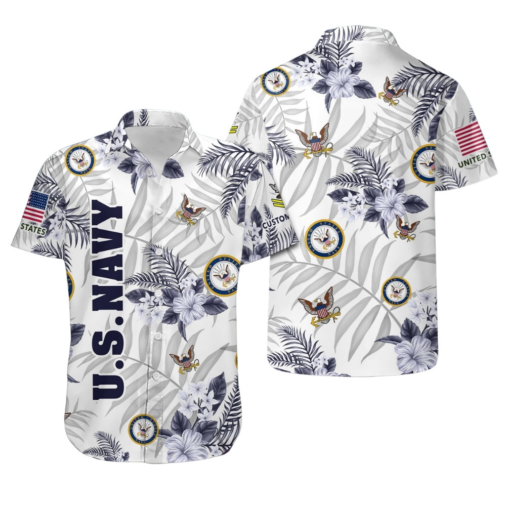 Premium Custom US Navy Hawaiian Shirt VPVC408002, Gifts For Navy Veteran, Gifts For Veterans Day