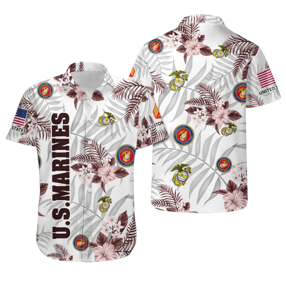 Premium Custom USMC Hawaiian Shirt VPVC408003, Gifts For Marine Veteran, Gifts For Veterans Day