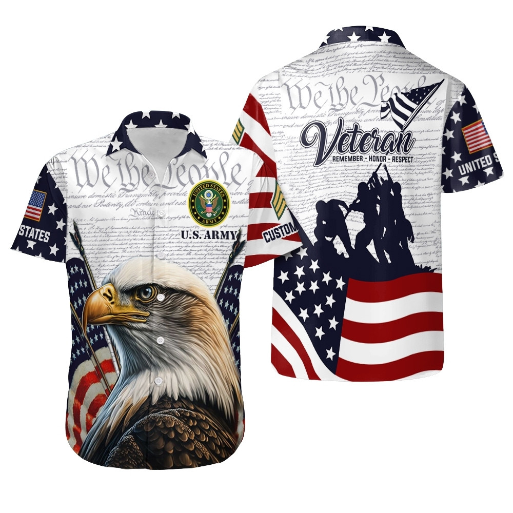 Premium Custom US Army Hawaiian Shirt VPVC408006, Gifts For Army Veteran, Gifts For Veterans Day