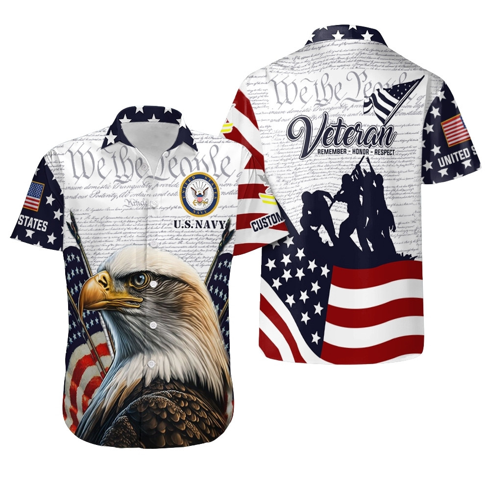 Premium Custom US Navy Hawaiian Shirt VPVC408007, Gifts For Navy Veteran, Gifts For Veterans Day