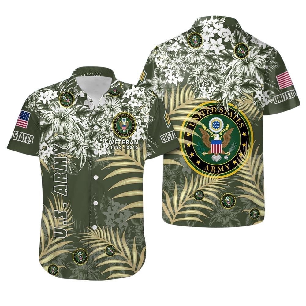 Premium Custom US Army Hawaiian Shirt VPVC408011, Gifts For Army Veteran, Gifts For Veterans Day