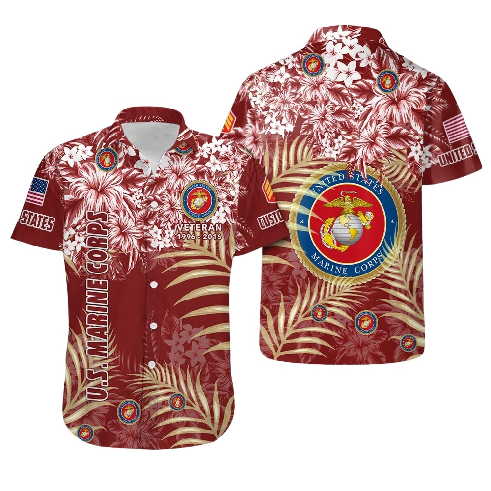 Premium Custom USMC Hawaiian Shirt VPVC408013, Gifts For Marine Veteran, Gifts For Veterans Day