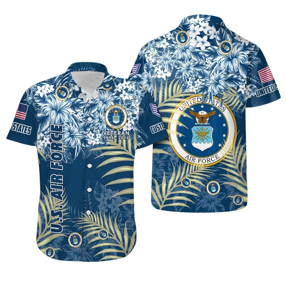Premium Custom USAF Hawaiian Shirt VPVC408014, Gifts For Air Force Veteran, Gifts For Veterans Day