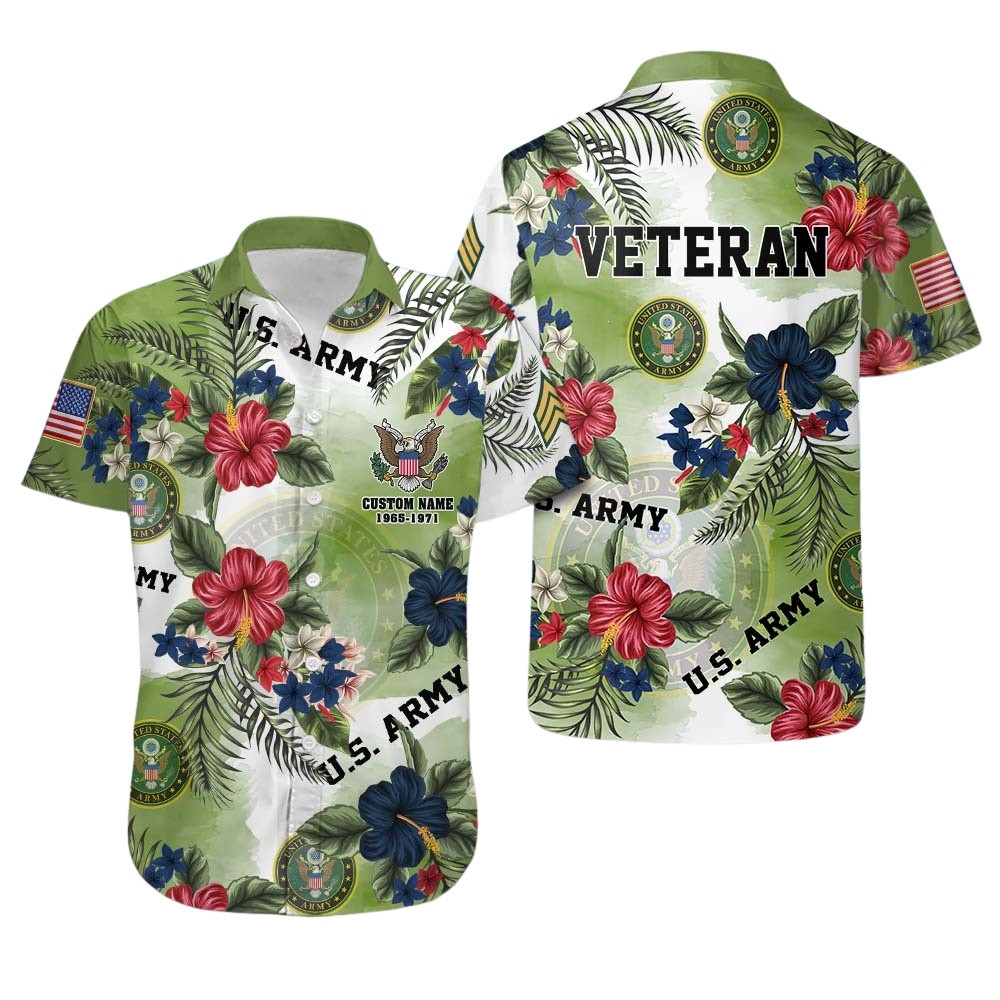 Premium Custom US Army Hawaiian Shirt VPVC408016, Gifts For Army Veteran, Gifts For Veterans Day