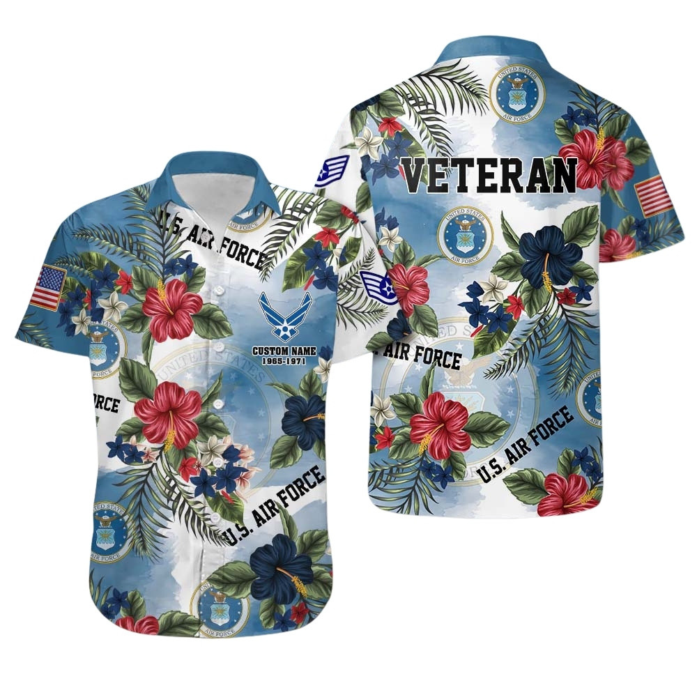 Premium Custom USAF Hawaiian Shirt VPVC408019, Gifts For Air Force Veteran, Gifts For Veterans Day
