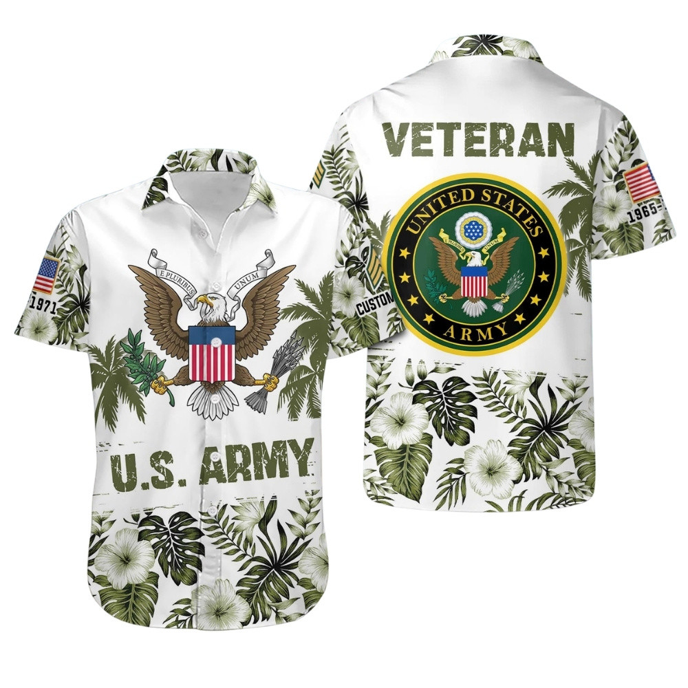 Premium Custom US Army Hawaiian Shirt VPVC408021, Gifts For Army Veteran, Gifts For Veterans Day