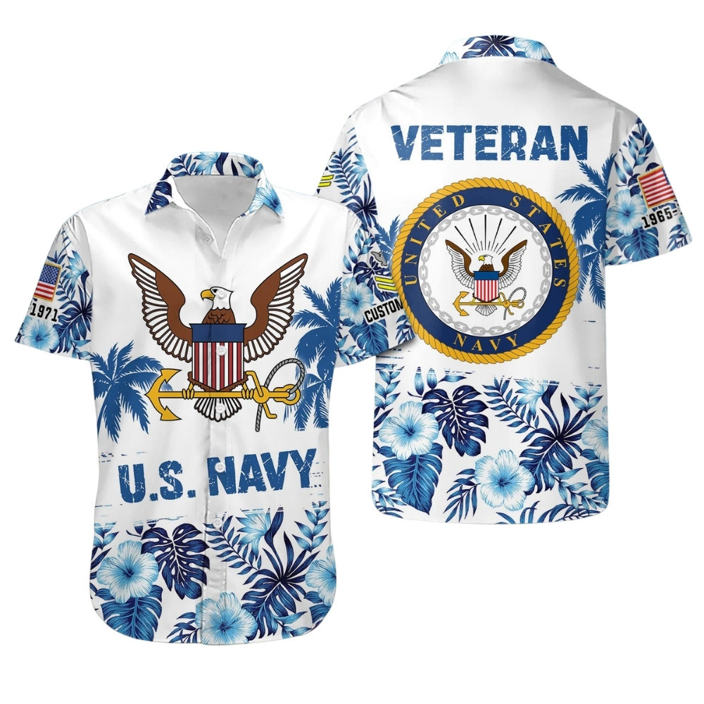 Premium Custom US Navy Hawaiian Shirt VPVC408022, Gifts For Navy Veteran, Gifts For Veterans Day
