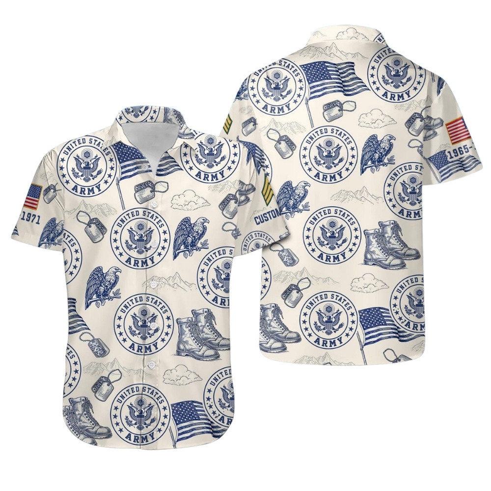 Premium Custom US Army Hawaiian Shirt VPVC408026, Gifts For Army Veteran, Gifts For Veterans Day
