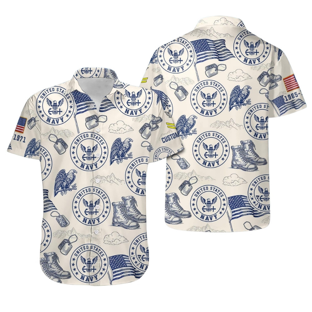 Premium Custom US Navy Hawaiian Shirt VPVC408027, Gifts For Navy Veteran, Gifts For Veterans Day