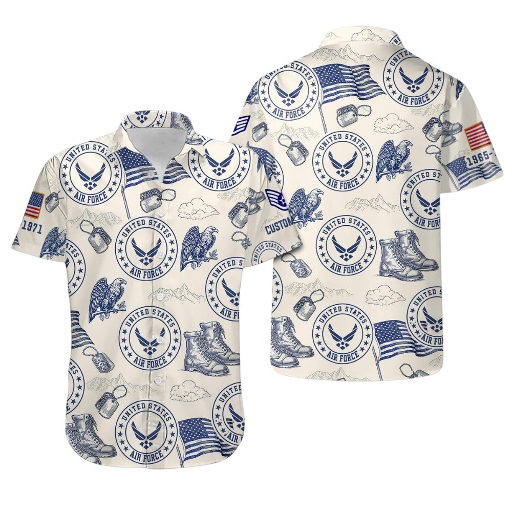 Premium Custom USAF Hawaiian Shirt VPVC408029, Gifts For Air Force Veteran, Gifts For Veterans Day