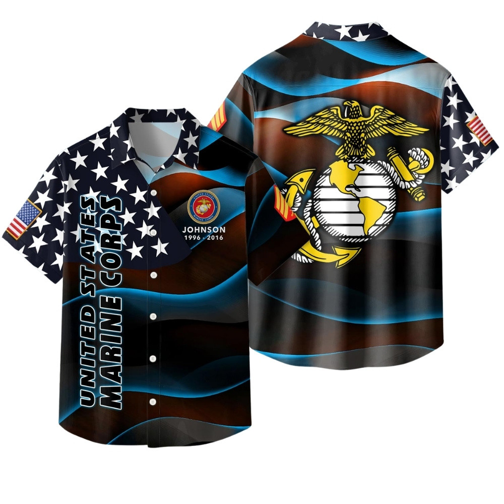 Premium Custom USMC Hawaiian Shirt VPVC408033, Gifts For Marine Veteran, Gifts For Veterans Day