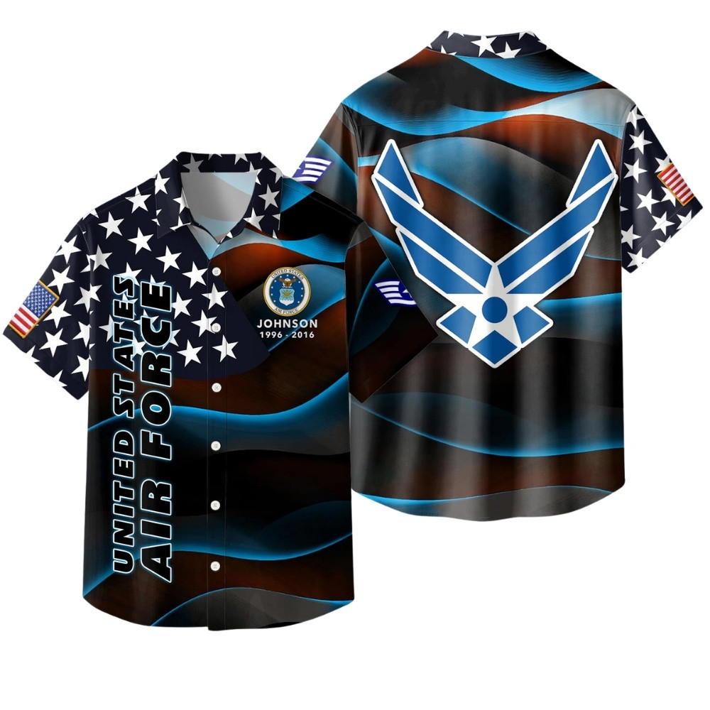 Premium Custom USAF Hawaiian Shirt VPVC408034, Gifts For Air Force Veteran, Gifts For Veterans Day