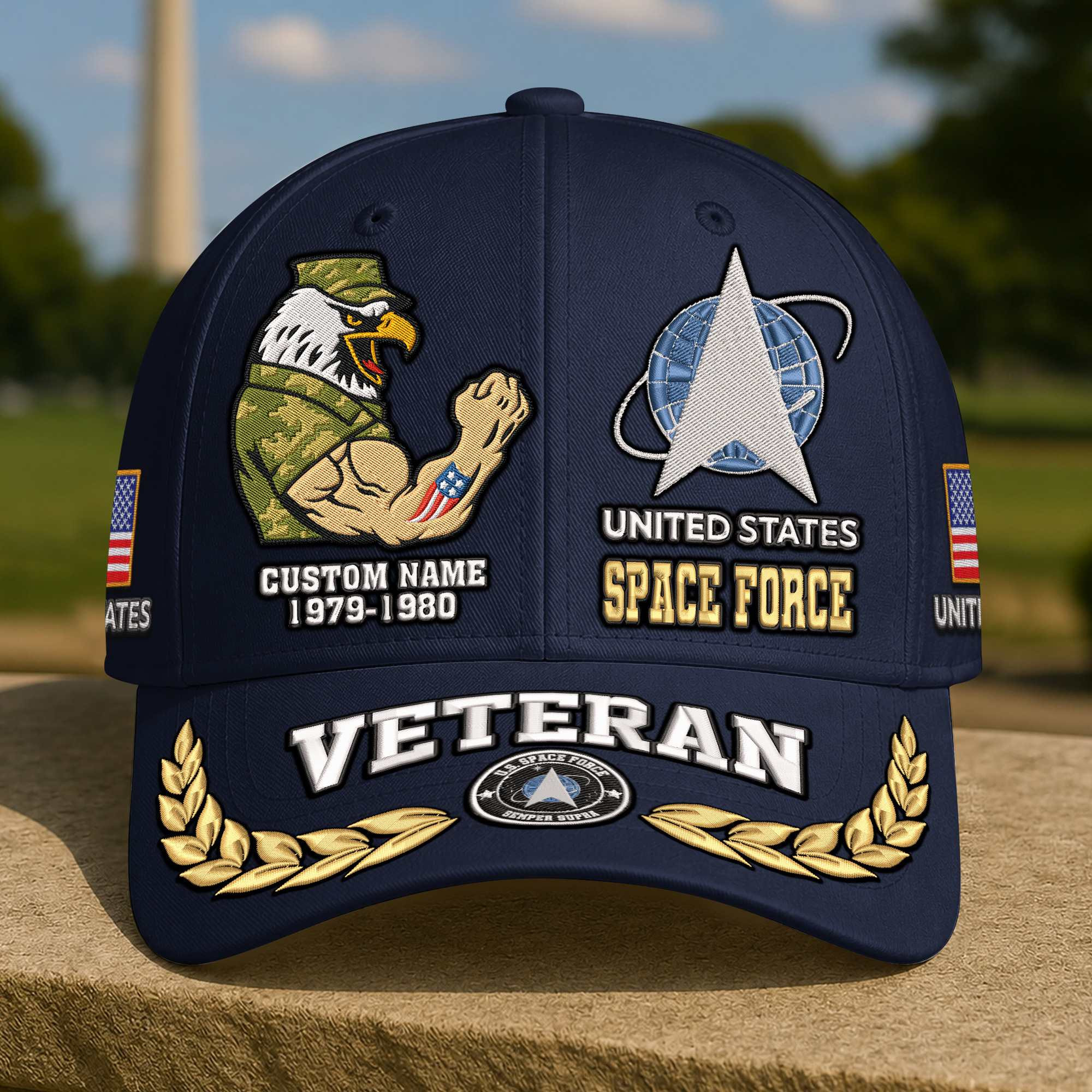 Premium Custom Embroidered US Veterans Hats CPHN070511, Gifts For US Veterans, Gifts For Father’s Day, Veterans Day