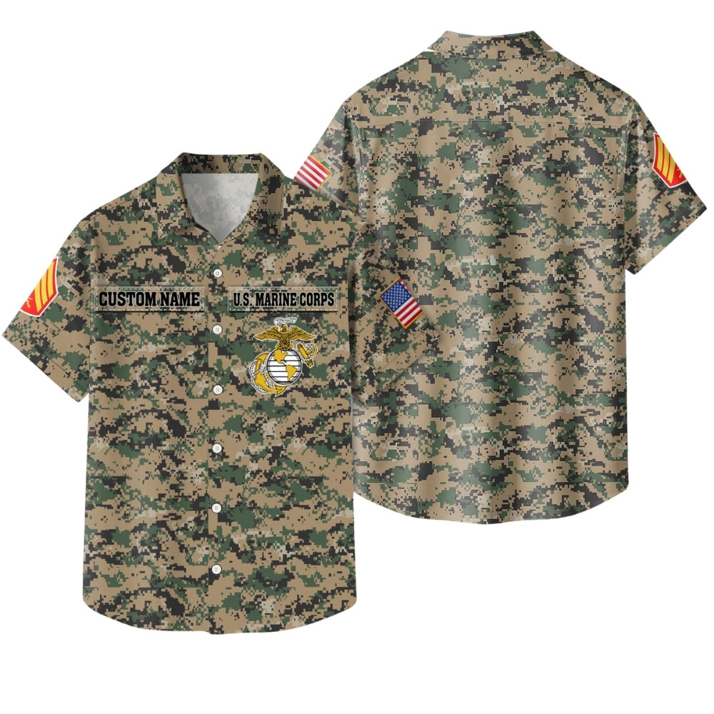 Premium Custom USMC Hawaiian Shirt VPVC408038, Gifts For Marine Veteran, Gifts For Veterans Day