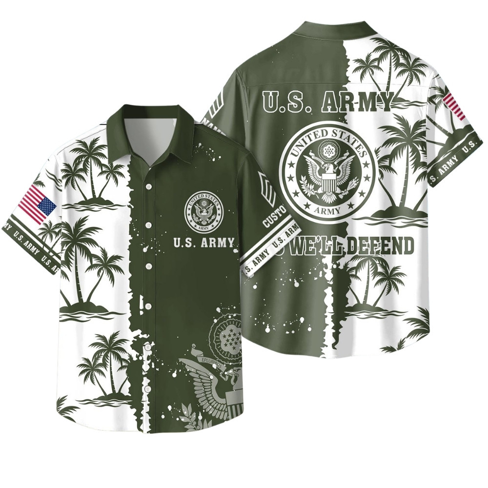 Premium Custom US Army Hawaiian Shirt VPVC408041, Gifts For Army Veteran, Gifts For Veterans Day