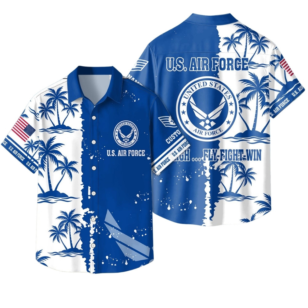 Premium Custom USAF Hawaiian Shirt VPVC408044, Gifts For Air Force Veteran, Gifts For Veterans Day