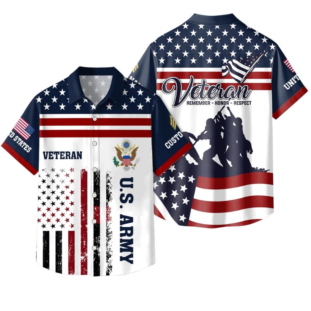Premium Custom US Army Hawaiian Shirt VPVC408046, Gifts For Army Veteran, Gifts For Veterans Day