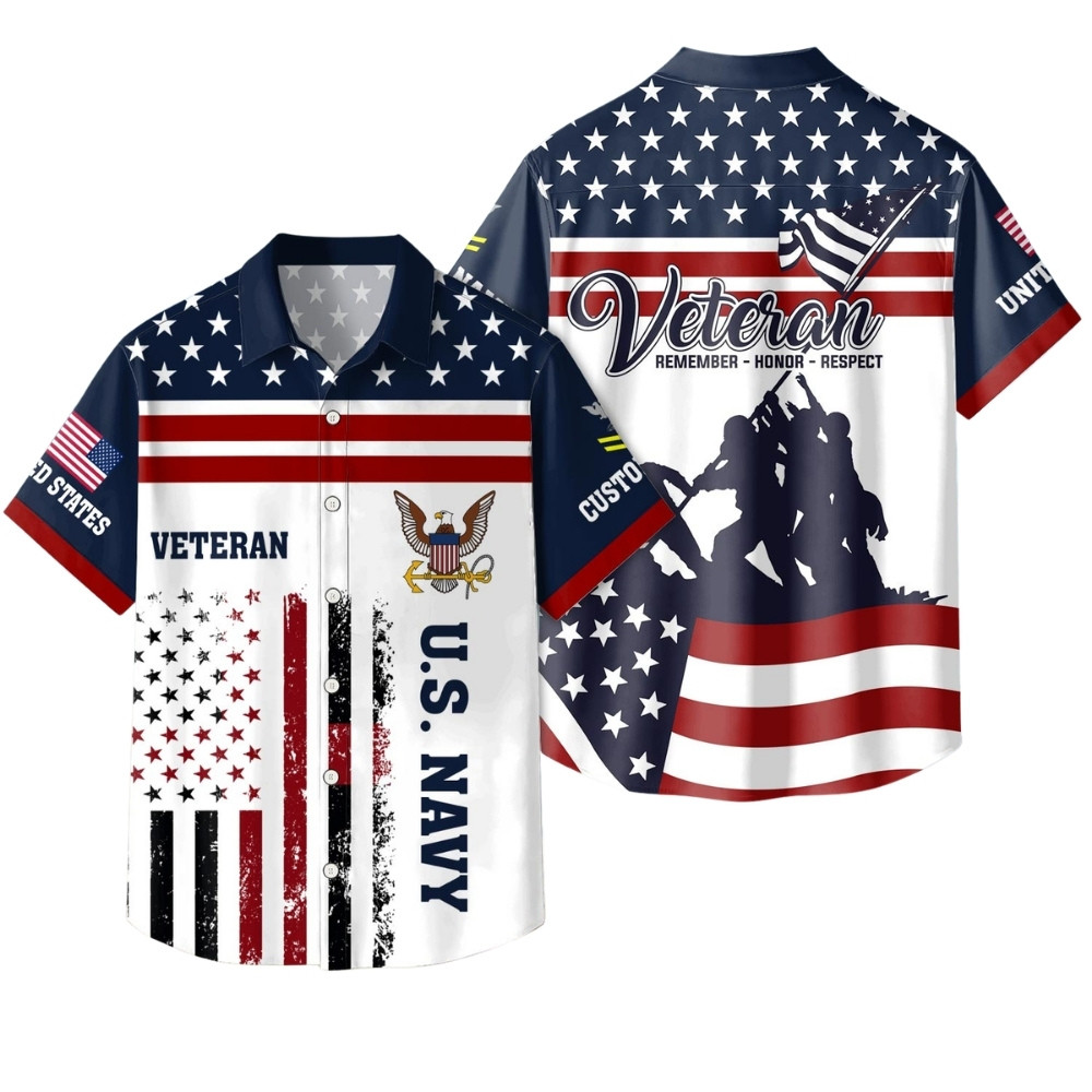 Premium Custom US Navy Hawaiian Shirt VPVC408047, Gifts For Navy Veteran, Gifts For Veterans Day